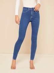 Friends Like These Mid Blue High Waisted Jeggings - Image 1 of 3