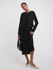 JD Williams Black 2 In 1 Waistcoat Dress - Image 1 of 4