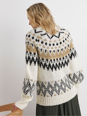 JD Williams Natural All Over Fairisle Pattern Jumper - Image 2 of 4
