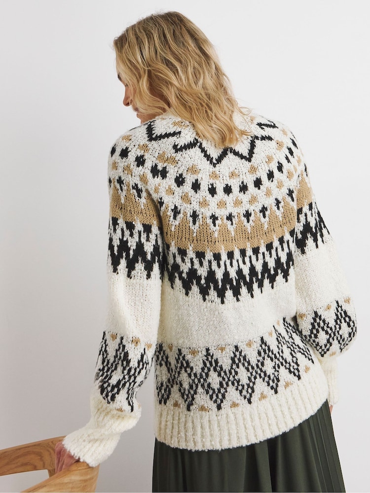 JD Williams Natural All Over Fairisle Pattern Jumper - Image 2 of 4