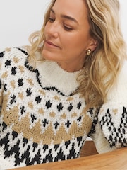 JD Williams Natural All Over Fairisle Pattern Jumper - Image 4 of 4
