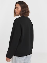 JD Williams Black Knitted Bomber Jacket - Image 2 of 4