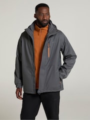 Mountain Warehouse Light Black Mens Bracken Extreme Waterproof 3-In-1 Jacket - Image 1 of 4