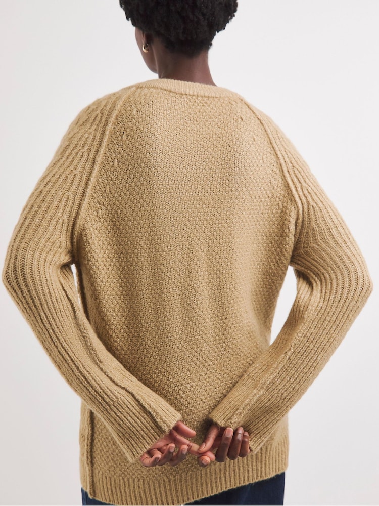 JD Williams Natural Cable V-Neck Tunic - Image 2 of 4