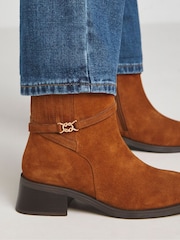 Natural - JD Williams Suede Square Toe Boots With Concealed Gusset In Extra Wide Fit - Imagen 2 de 4