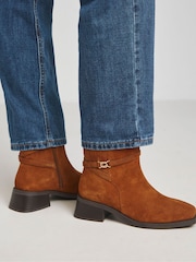 Natural - JD Williams Suede Square Toe Boots With Concealed Gusset In Extra Wide Fit - Imagen 3 de 4