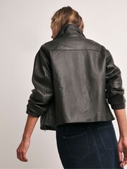 Anthology By JD Williams Premium Real Leather Biker Jacket - Imagen 2 de 4