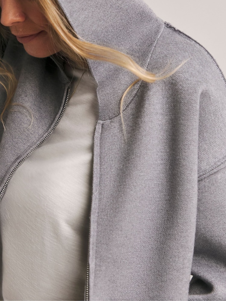 Anthology By JD Williams Purple Williams Grey Bomber Jacket - Image 4 of 4