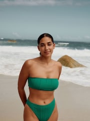 self. Green Rib Seamfree Bandeau Bikini Top - Image 1 of 9