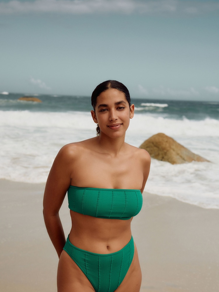 self. Green Rib Seamfree Bandeau Bikini Top - Image 1 of 9