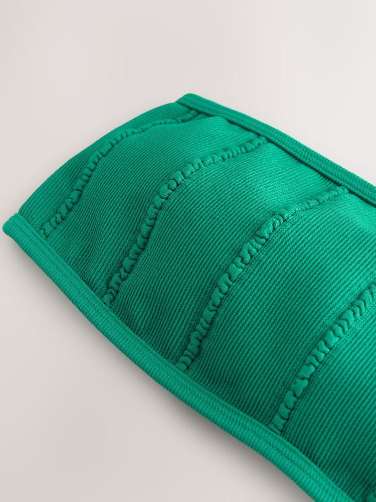 self. Green Rib Seamfree Bandeau Bikini Top - Image 9 of 9 self. Green Rib Seamfree Bandeau Bikini Top - Image 9 of 9