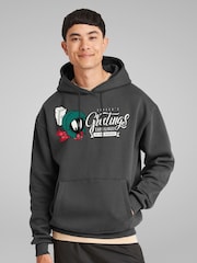 All + Every Grey Looney Tunes Christmas Marvin Seasons Greetings Earthlings Mens Hooded Sweatshirt - Image 2 of 4