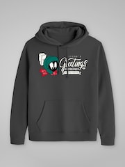 All + Every Grey Looney Tunes Christmas Marvin Seasons Greetings Earthlings Mens Hooded Sweatshirt - Image 3 of 4