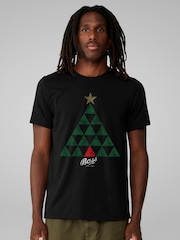All + Every Black Bass Christmas Tree Triangles Mens 100% Cotton T-Shirt - Image 1 of 4