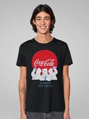 All + Every Black Coca Cola Always Ice Cold Polar Bears Mens 100% Cotton T-Shirt - Image 1 of 4