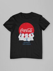 All + Every Black Coca Cola Always Ice Cold Polar Bears Mens 100% Cotton T-Shirt - Image 3 of 4