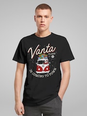 All + Every Black Volkswagen Vanta Claus Christmas Camper Mens 100% Cotton T-Shirt - Image 1 of 4