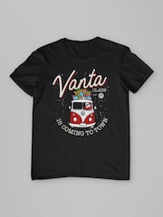 All + Every Black Volkswagen Vanta Claus Christmas Camper Mens 100% Cotton T-Shirt - Image 3 of 4