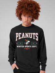 All + Every Black Peanuts Winter Sports Dept Christmas Mens Sweatshirt - Image 1 of 4