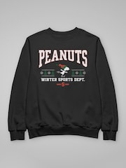 All + Every Black Peanuts Winter Sports Dept Christmas Mens Sweatshirt - Image 3 of 4