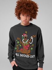 All + Every Grey Scooby Doo Christmas All Decked Out Mens Sweatshirt - Image 1 of 4