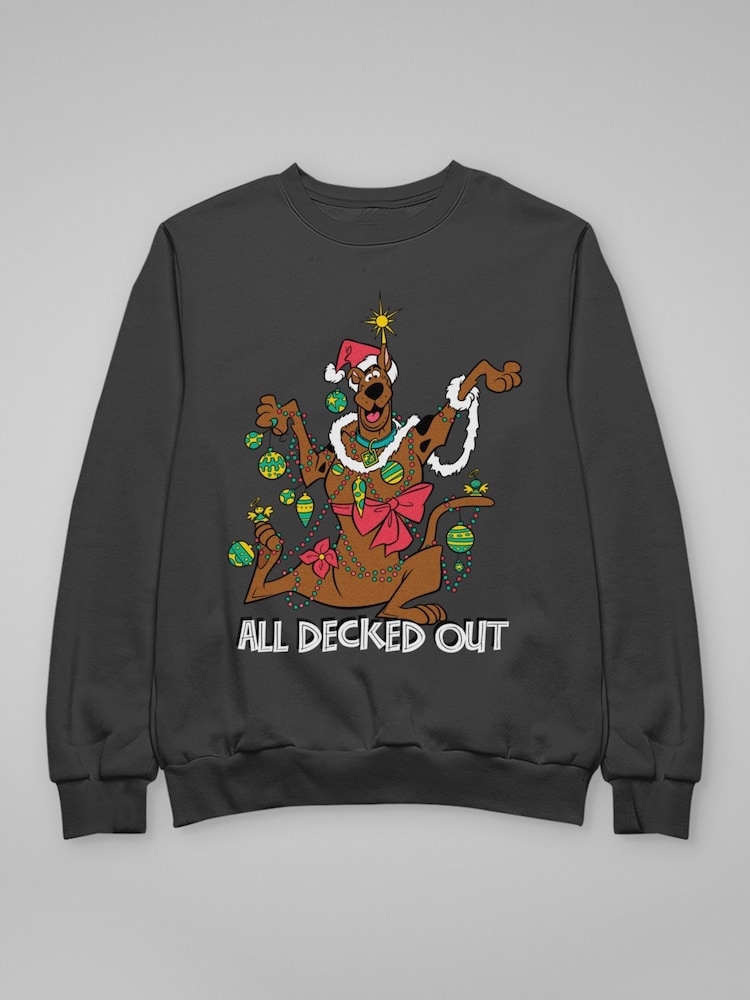All + Every Grey Scooby Doo Christmas All Decked Out Mens Sweatshirt - Image 3 of 4