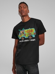 All + Every Black Scooby Doo Christmas The Mystery Machine Mens 100% Cotton T-Shirt - Image 1 of 4