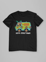 All + Every Black Scooby Doo Christmas The Mystery Machine Mens 100% Cotton T-Shirt - Image 3 of 4