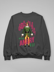 All + Every Grey Christmas He's An Angry Elf Mens Sweatshirt - Image 3 of 4