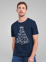 All + Every Blue Ford Christmas Tree Baubles Mens 100% Cotton T-Shirt - Image 1 of 4