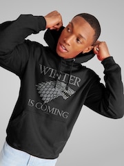 All + Every Black Mens Game Of Thrones House Stark Winter Is Coming Hooded Sweatshirt - Image 2 of 4