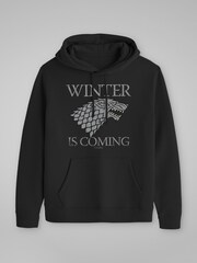 All + Every Black Mens Game Of Thrones House Stark Winter Is Coming Hooded Sweatshirt - Image 3 of 4