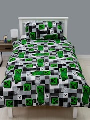 Character World Green Minecraft Block Reversible Polycotton Duvet Cover Set - Image 2 of 5