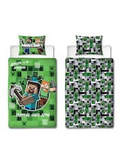Character World Green Minecraft Block Reversible Polycotton Duvet Cover Set - Image 5 of 5