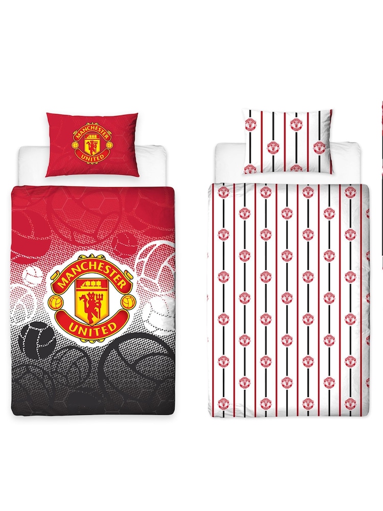 Character World Red Manchester United FC Reversible Polycotton Football Duvet Set - Image 5 of 5