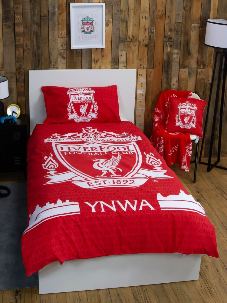 Character World Red Liverpool Reversible Polycotton Football Duvet Cover Set - Image 1 of 5
