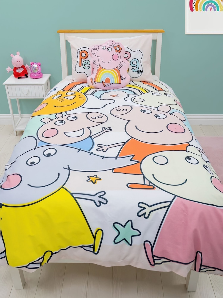 Character World Pink Peppa Pig Reversible Polycotton Duvet Cover Set - Image 1 of 5