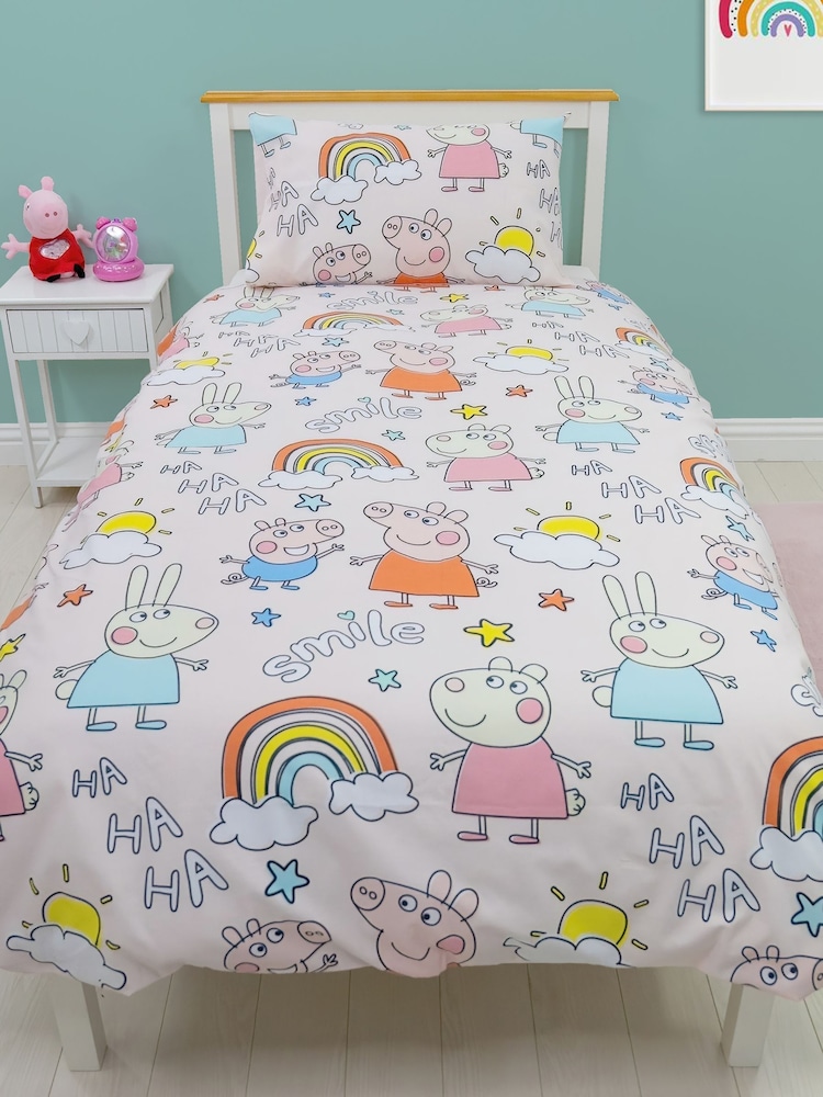 Character World Pink Peppa Pig Reversible Polycotton Duvet Cover Set - Image 2 of 5