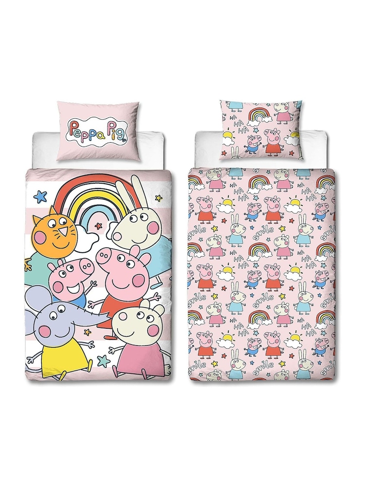 Character World Pink Peppa Pig Reversible Polycotton Duvet Cover Set - Image 5 of 5