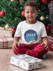 Star Editions Kids The Snowman Personalised Christmas 100% Cotton White T-Shirt - Image 2 of 4