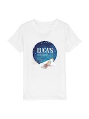 Star Editions Kids The Snowman Personalised Christmas 100% Cotton White T-Shirt - Image 4 of 4