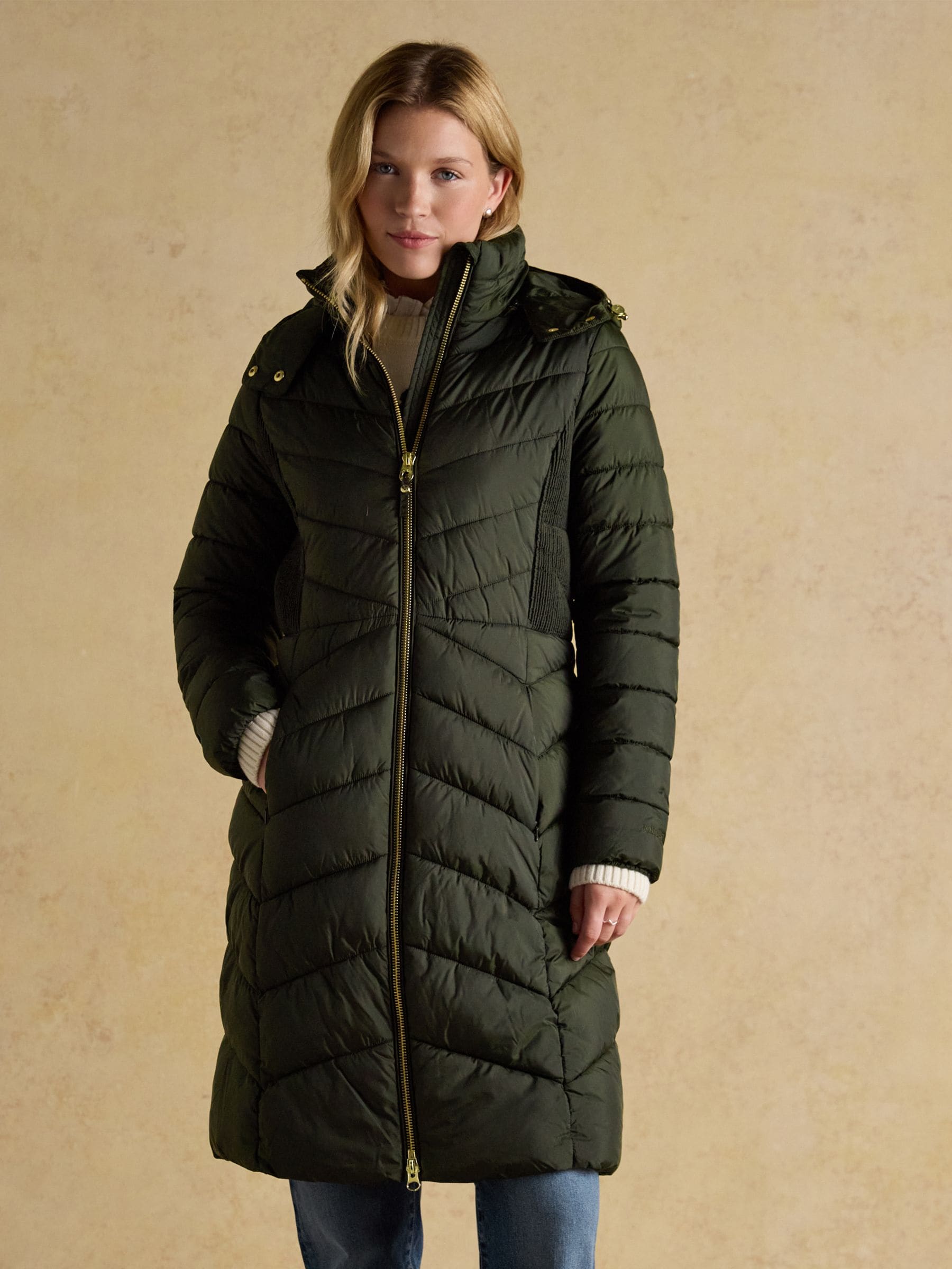 Comprar Verde cáqui - Casaco acolchoado Joules Pembury à prova de