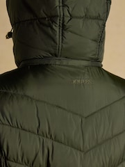 Joules Pembury Khaki Green Showerproof Longline Padded Coat with Hood - Image 8 of 10