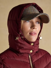 Joules Pembury Red Showerproof Longline Padded Coat with Hood - Image 8 of 10