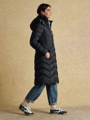Marinha - Joules Pembury Showerproof Longline Padded Coat with Hood - Imagem 4 de 12