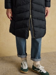 Marinha - Joules Pembury Showerproof Longline Padded Coat with Hood - Imagem 8 de 12