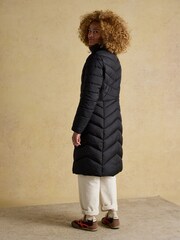 Preto - Joules Pembury Showerproof Longline Padded Coat with Hood - Imagem 2 de 10