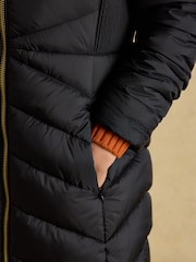Preto - Joules Pembury Showerproof Longline Padded Coat with Hood - Imagem 7 de 10