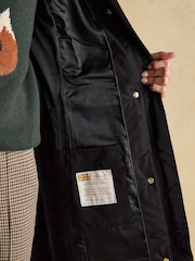 Joules Aspen Light Blue Showerproof Longline Padded Coat with Faux Fur Hood - Image 10 of 13