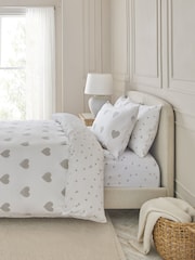 Grey Heart Reversible Duvet Cover and Pillowcase Set - Image 1 of 6